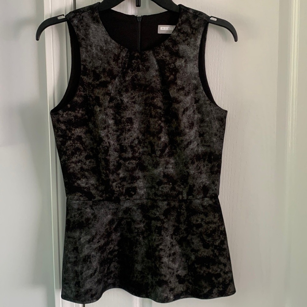 Hunter Bell New York peplum Simmer black gray Tank Top size Small‎ blouse career